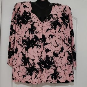 3 for $15 Pink and Black long sleeve blouse